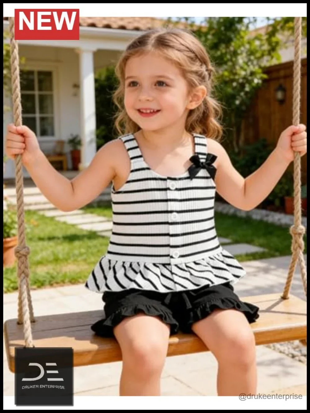 Toddler Girl Summer Outfit Set Cotton Blend Ruffle Tank Top Shorts 2 Piece